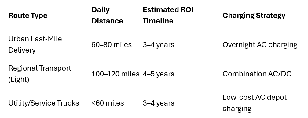 EV route modeling ROI